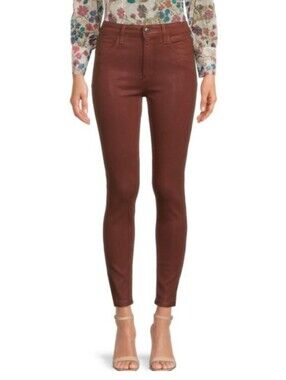 Joe's Jeans Saddleback Mauve Brown Coated Skinny Jeans Size 25 New
